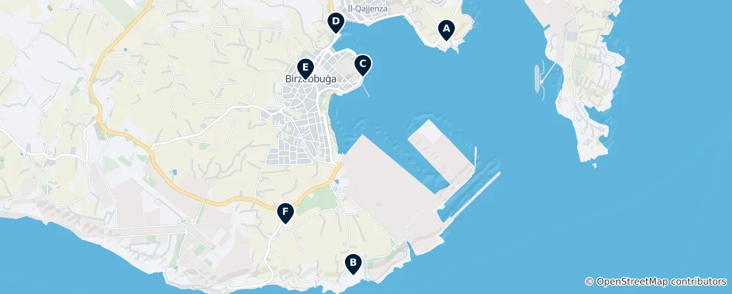 Mapa Historic Landmarks of Birżebbuġa