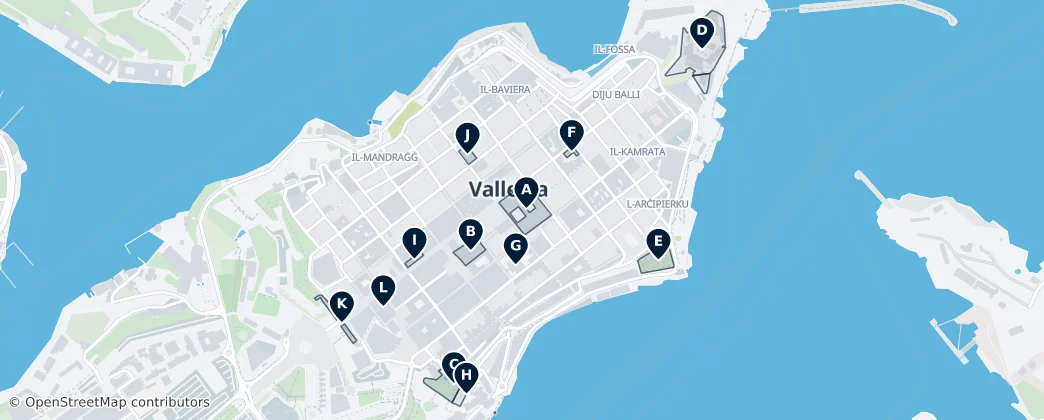 Valletta Must-Sees — Map