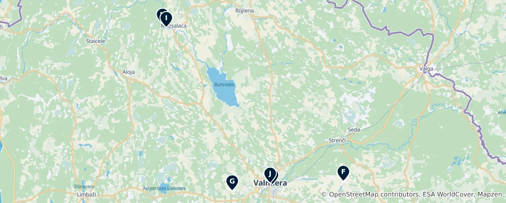 Mapa de Valmiera Municipality: Absolute Essentials