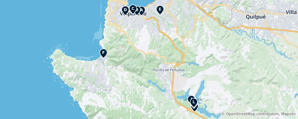Mapa Parks and Picnic Spots