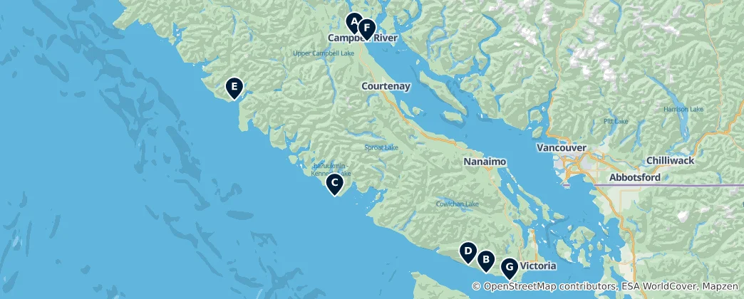 Mapa Viewpoints and Lighthouses