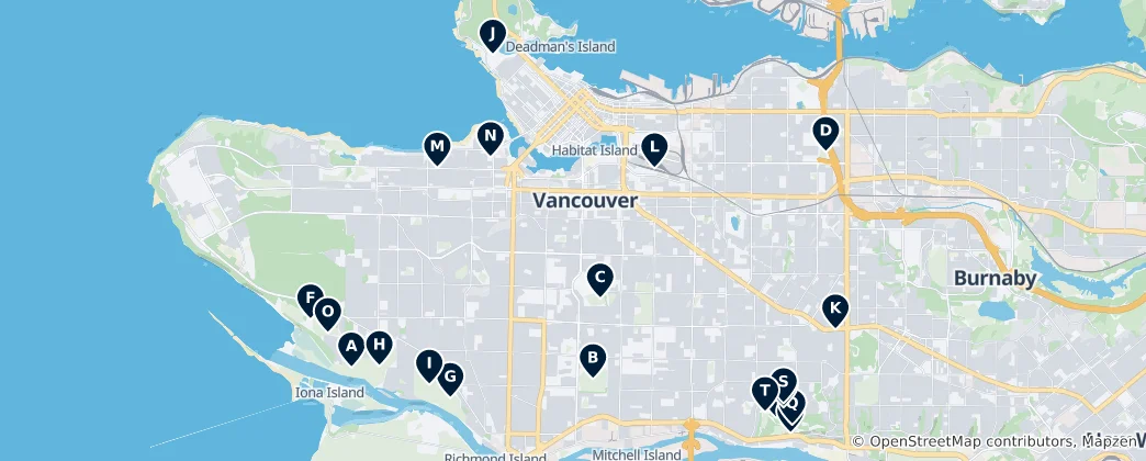 Map of Vancouver Sports & Recreation