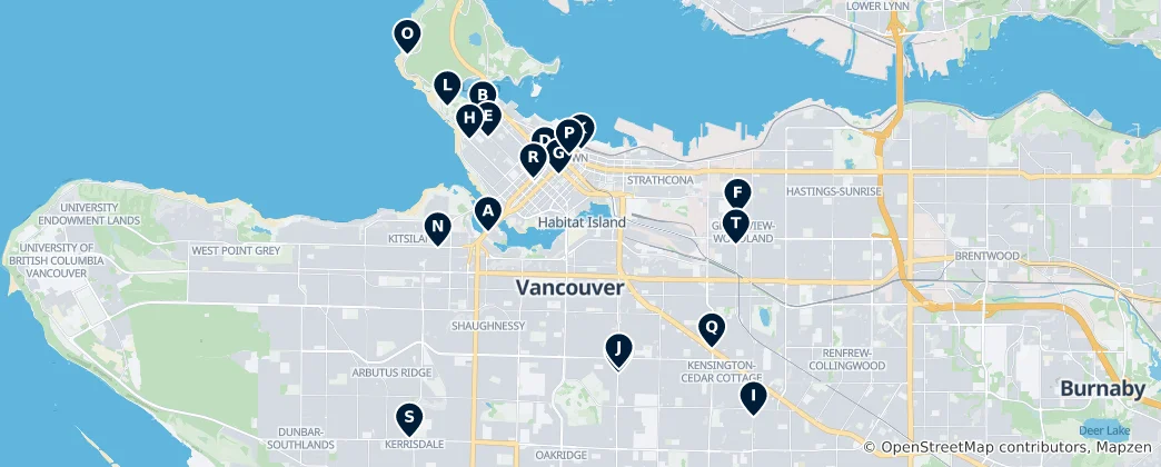 Mappa di Vancouver's Culinary Delights