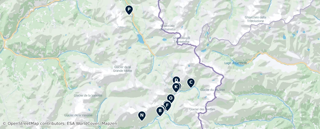 Alpine Heritage Sites — Карта