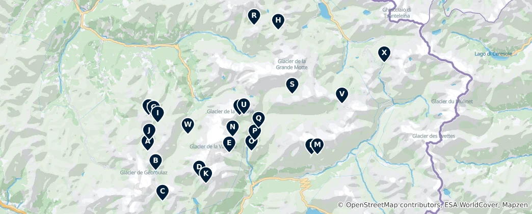 Map of Alpine Lakes
