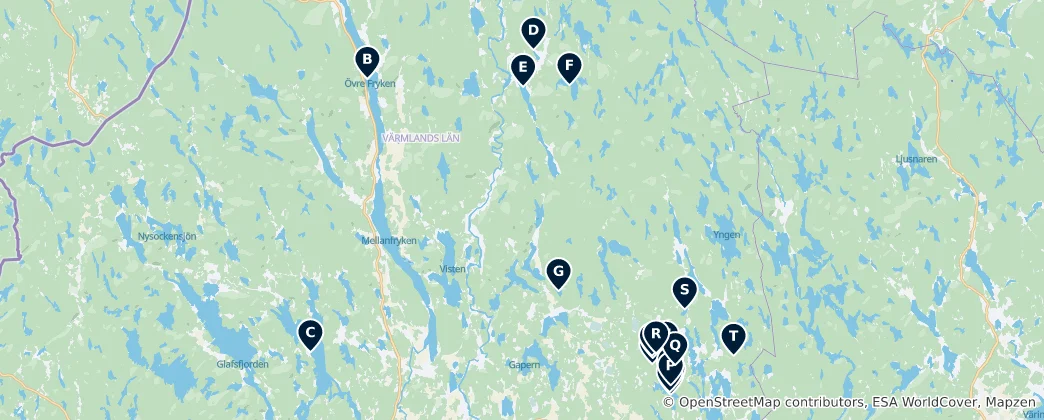 Map of Lakes and Wetlands