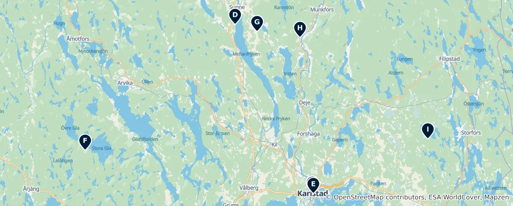 Karte von Värmlands län Unmissables