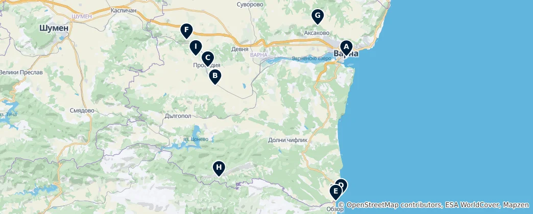 Mapa Hidden Archaeological Gems
