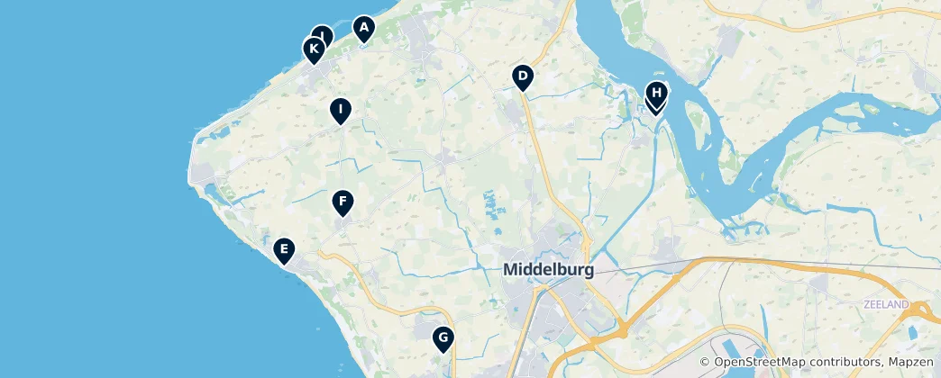 Map of Historic Sites of Walcheren