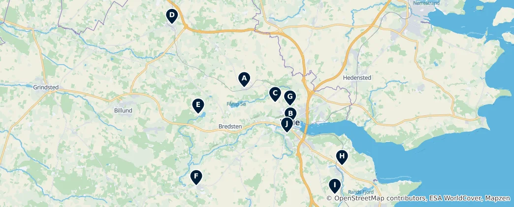 Map of Historic Churches in Vejle