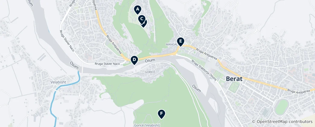 Map of Hidden Gems of Berat