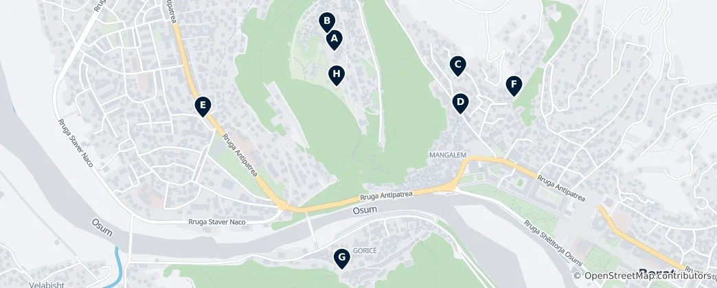 Map of Highlights of Berat