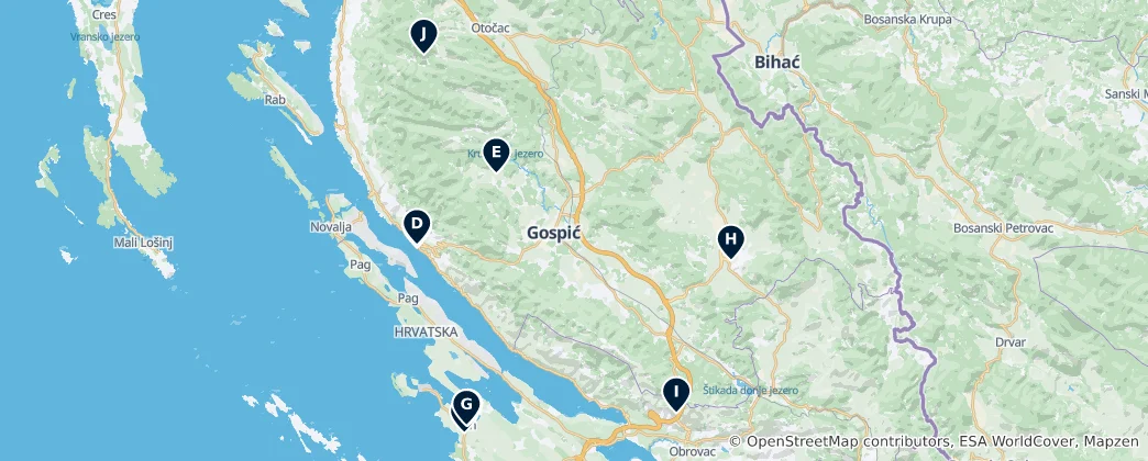 Mapa Historic Churches & Chapels