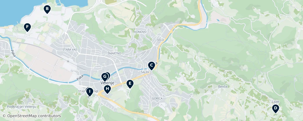 Velenje Essentials — Mapa