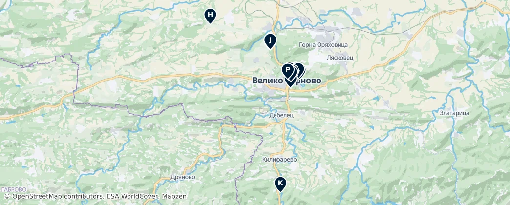 Map of Veliko Tarnovo's Royal Road: Essential Sights