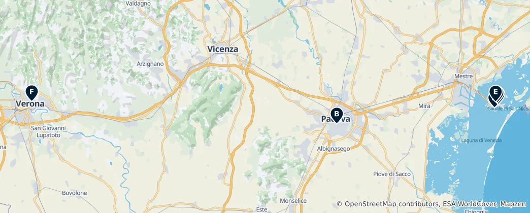 Mapa Hidden Gems of Veneto