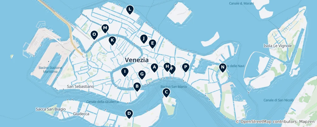 Map of Historic Churches of Venice