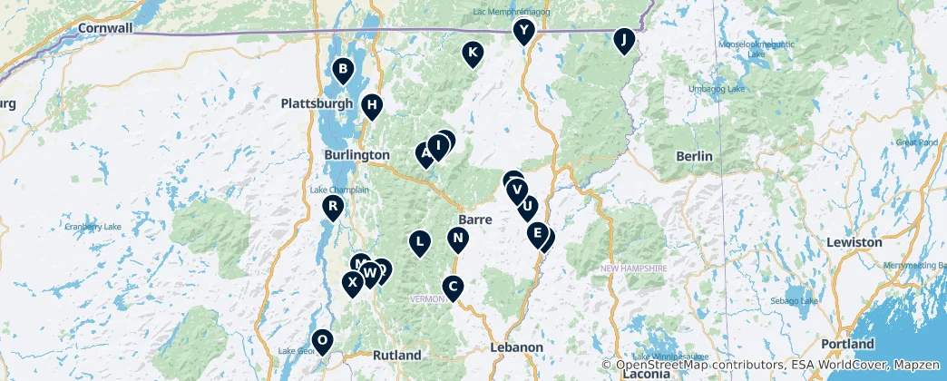 Map of Vermont Parks and Nature