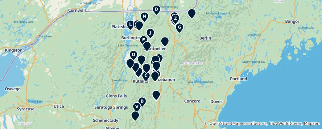 Map of Vermont's Iconic Vistas