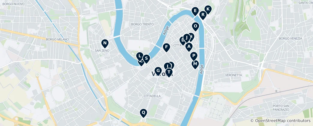 Map of Historic Sites of Verona
