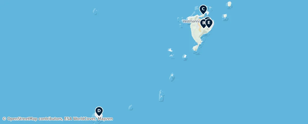 Map of Volcanic Landscapes of Heimaey