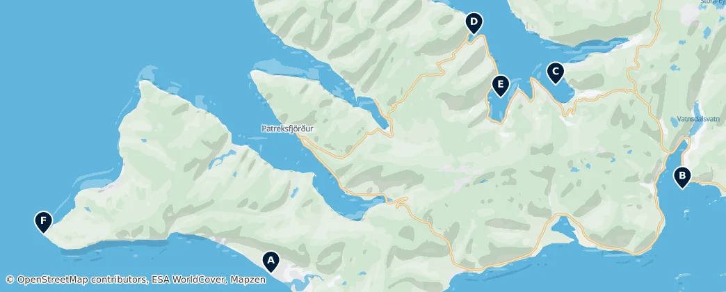 Map of Coastal Gems of the Westfjords