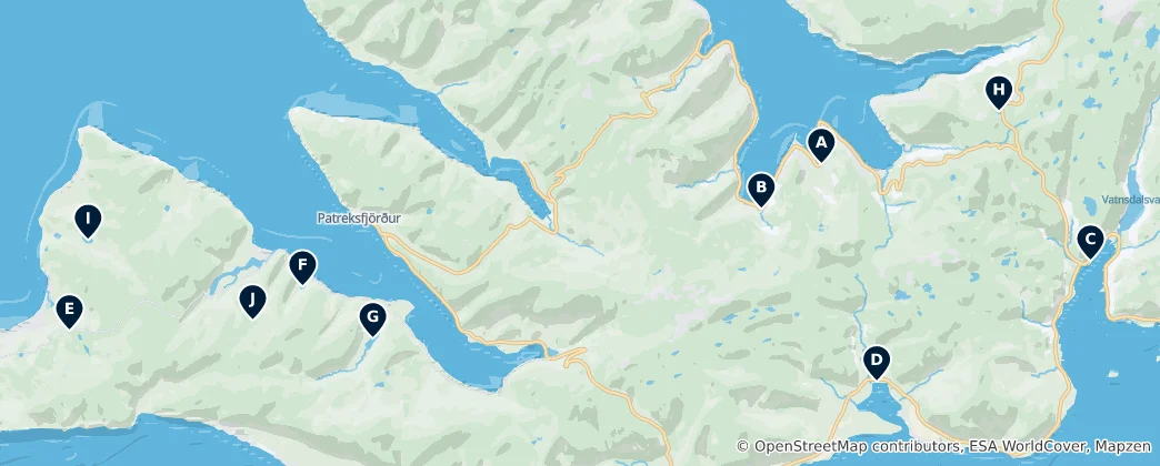 Map of Lakes and Natural Waters