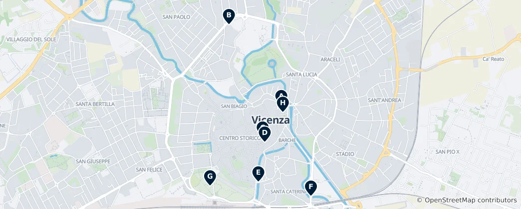 Map of Vicenza's Historic Monuments