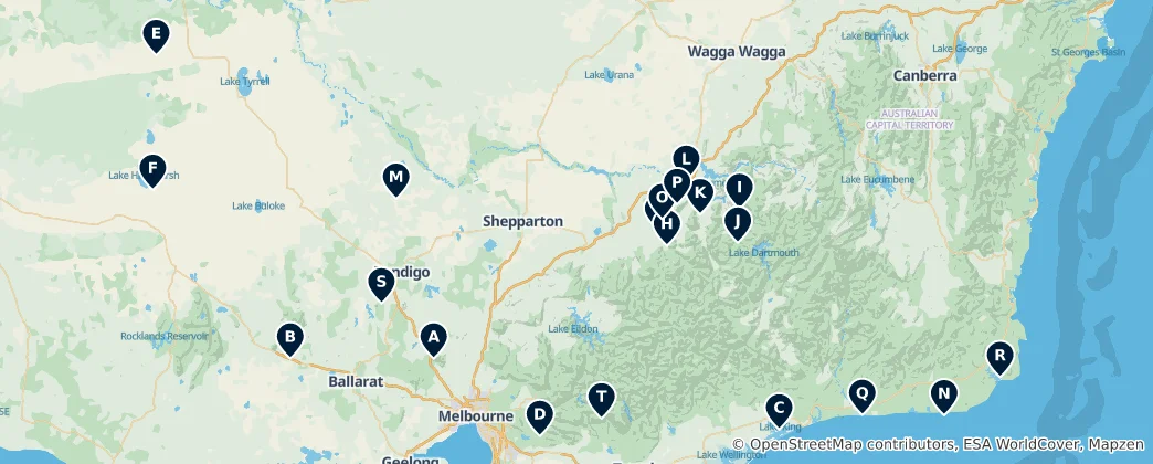 Mapa Historic Sites and Ruins