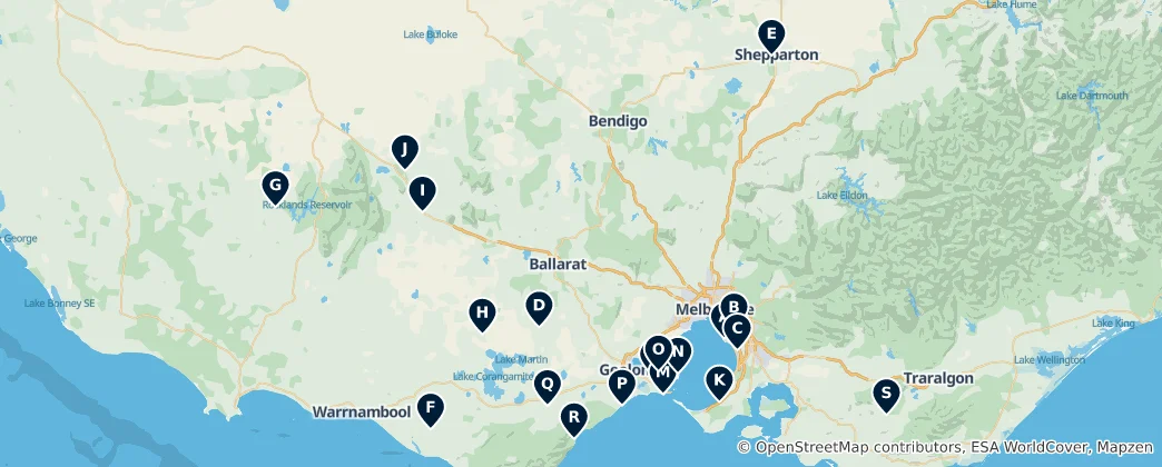 Mapa Top Golf Courses