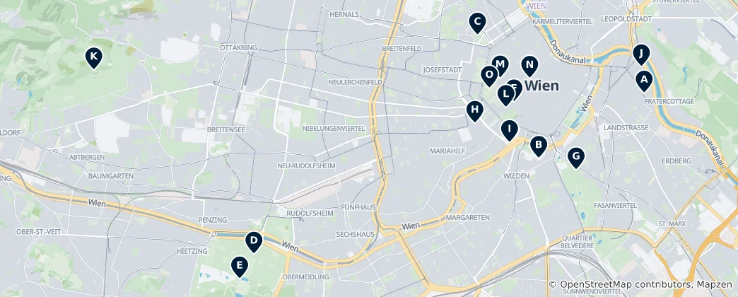 Map of Architectural Gems of Vienna