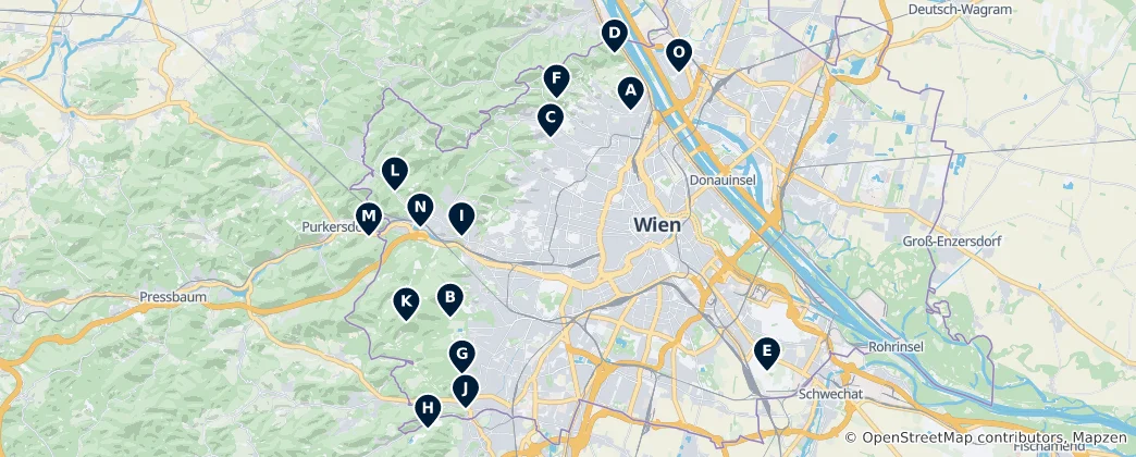 Mappa di Tesori Storici di Vienna