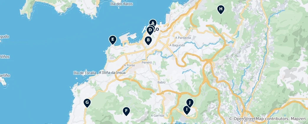 Mappa di Vigo's Hidden Art & History