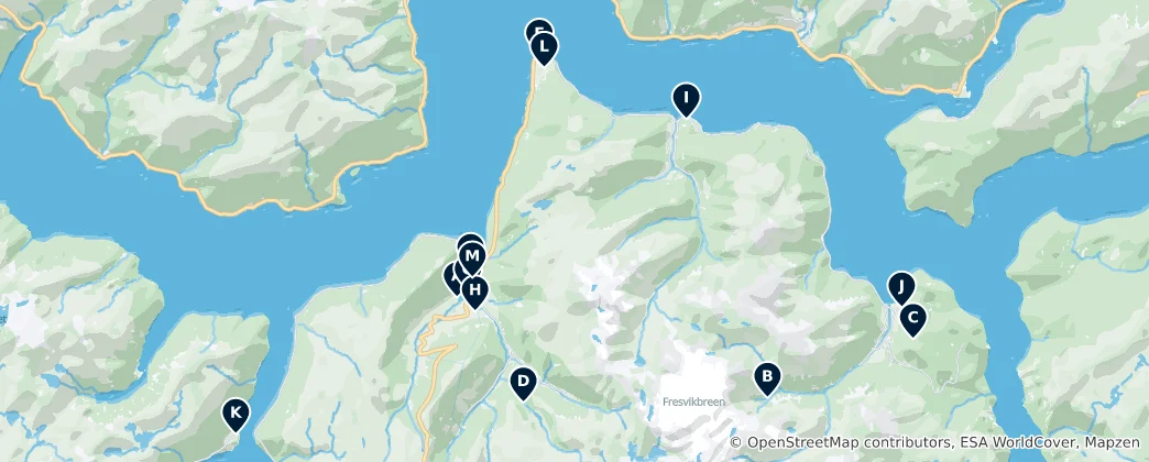 Térkép: Vik nor Must-Sees
