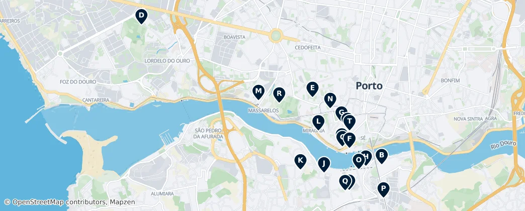 Mappa di Museums and Galleries of Porto