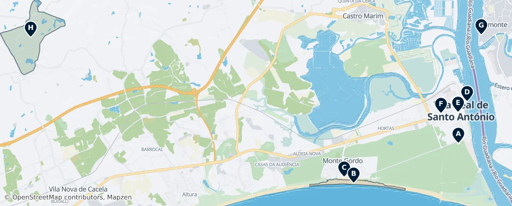 Vila Real de Santo António Essentials — Map