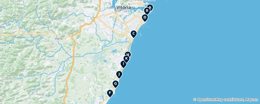 Mappa di Beautiful Beaches