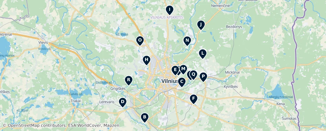 Map of Lithuanian Manor Houses and Fortifications