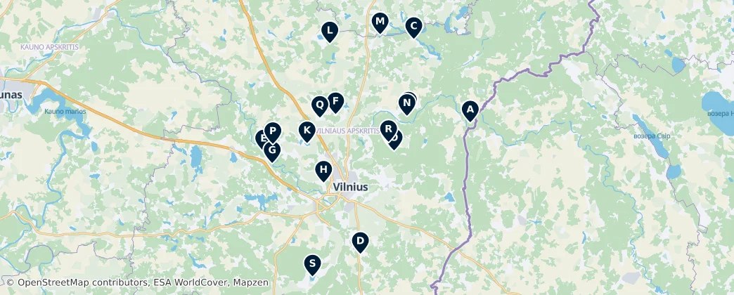 Map of Lakes and Natural Wonders