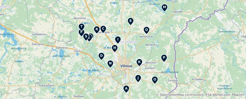 Mapa De Lithuanian Archaeological Sites