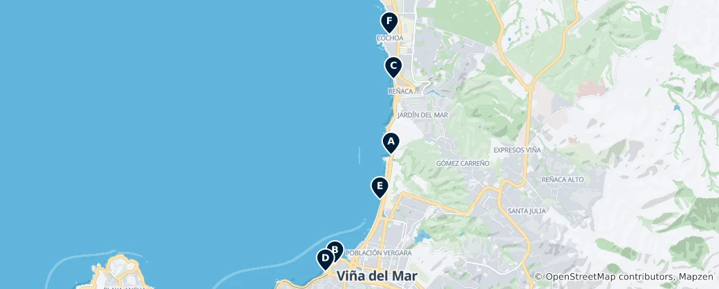 Mapa Best Beaches