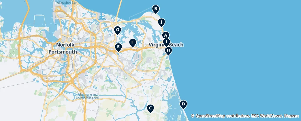 Mapa Virginia Beach Essentials