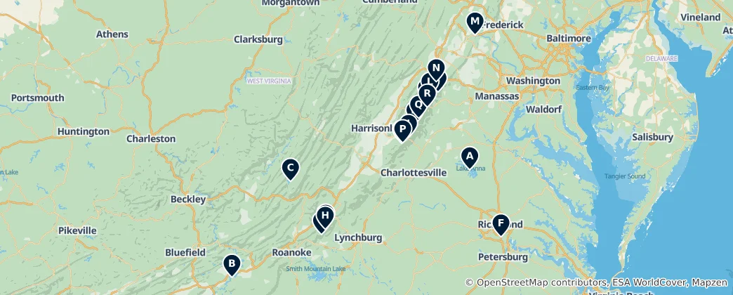 Map of Scenic Natural Wonders