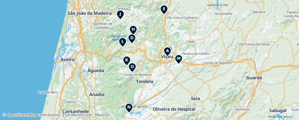 Viseu Dão-Lafões Must-Sees — mapa