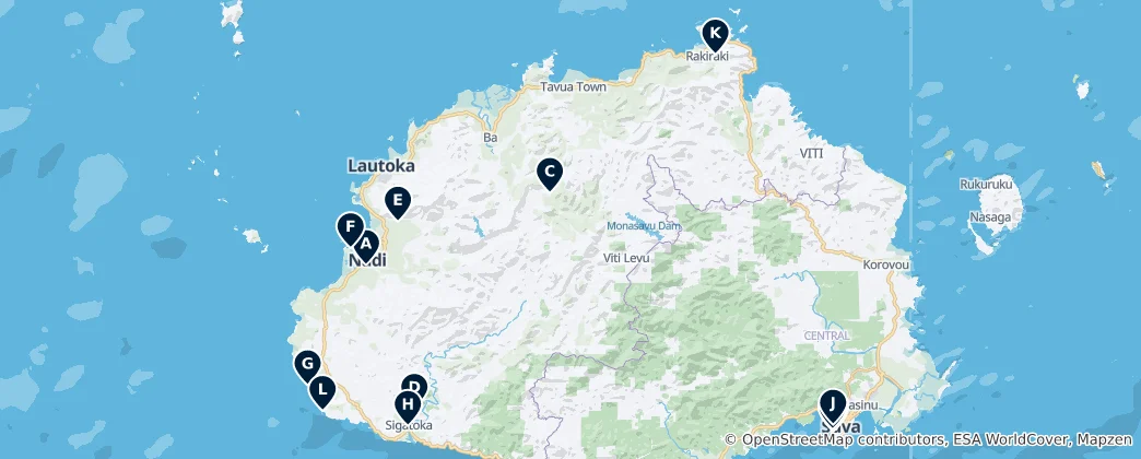 Mappa di Viti Levu Essentials
