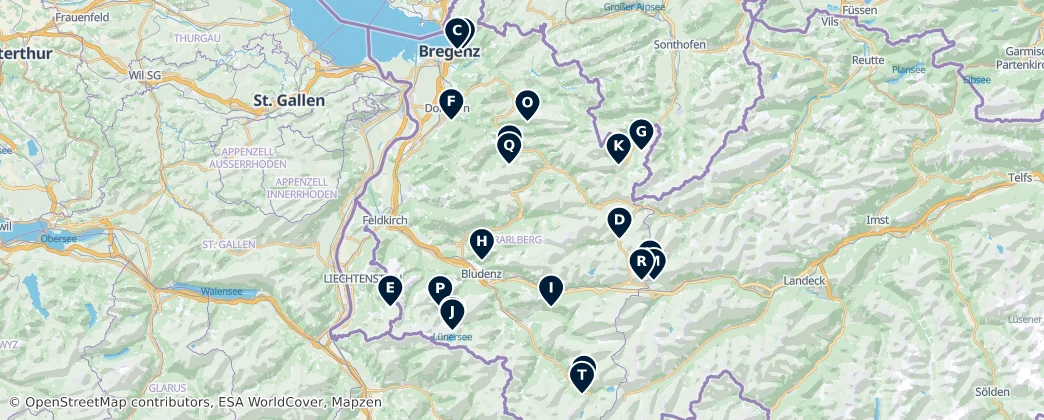 Alpine Cable Cars and Lifts — Map