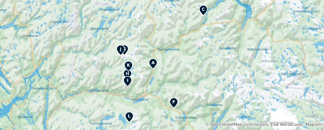 Mapa Mountain Peaks & Viewpoints