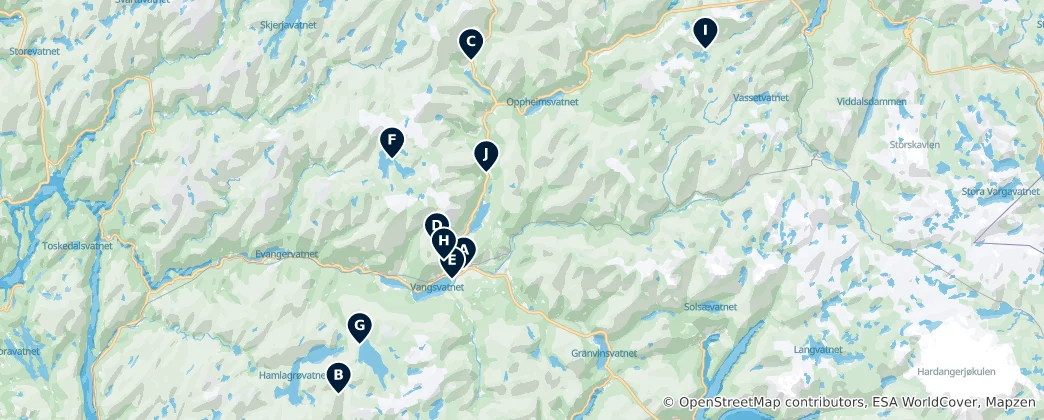 Mapa Outdoor Adventure in Voss