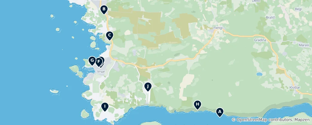 Mappa di Općina Vrsar Essentials