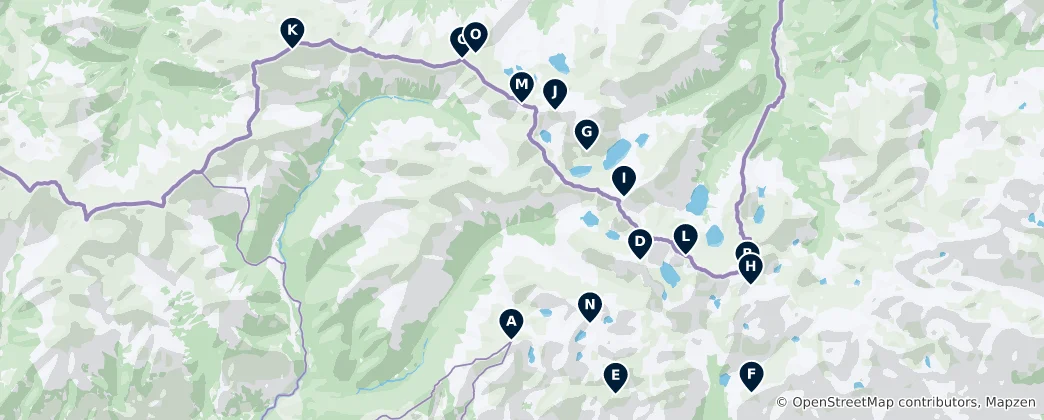 Map of Alpine Hiking in the Tatras
